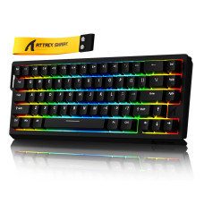 ATTACK SHARK X68HE Rapid Trigger Magnetic Switch Mechanical Gaming Keyboard, USB-C Wired Connection, 60% TKL RGB Backlit, PBT Keycaps, 0.01mm RT Accuracy, 8000Hz Polling Rate, with Adjustable Actuation for Win/Mac. Black